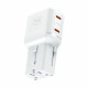 3mk Travel Adapter incharge® Globe US/EU/AUS/UK Sockets, 2x Type C, 45W GaN PD, QC4+ PPS SCP White