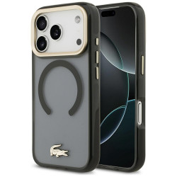 Case Lacoste IML Shockproof Gold Logo MagSafe for iPhone 18 Pro / 17 Pro black