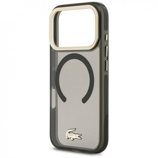 Case Lacoste IML Shockproof Gold Logo MagSafe for iPhone 18 Pro / 17 Pro black