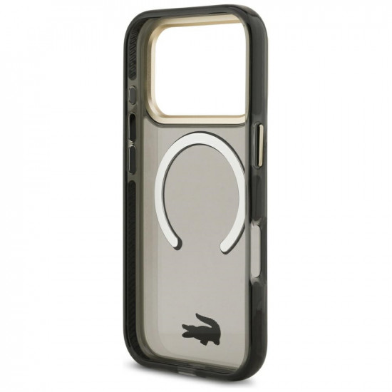 Case Lacoste IML Shockproof Gold Logo MagSafe for iPhone 18 Pro / 17 Pro black