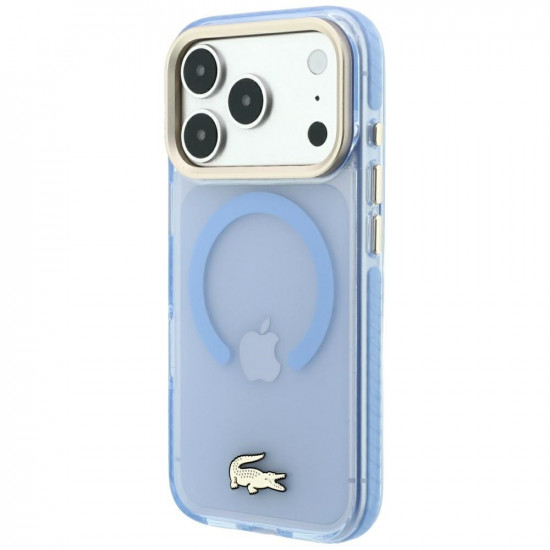 Lacoste IML Shockproof Gold Logo MagSafe Case for iPhone 18 Pro / 17 Pro Blue