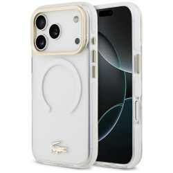 Case Lacoste IML Shockproof Gold Logo MagSafe for iPhone 18 Pro / 17 Pro transparent