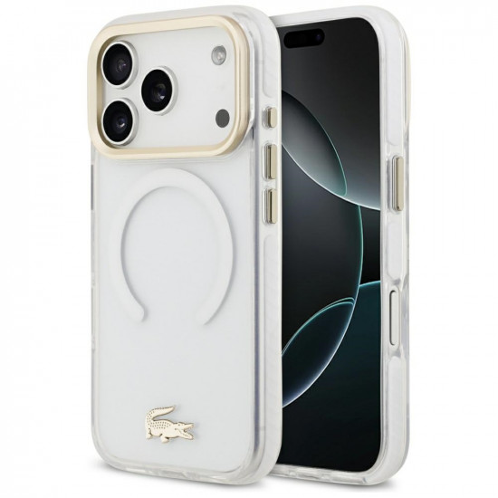 Case Lacoste IML Shockproof Gold Logo MagSafe for iPhone 18 Pro / 17 Pro transparent Case Lacoste IML Shockproof Gold Logo MagSafe for iPhone 18 Pro / 17 Pro transparent
