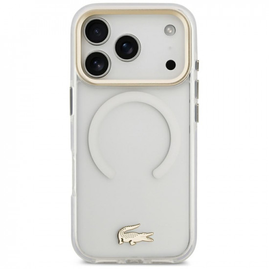 Case Lacoste IML Shockproof Gold Logo MagSafe for iPhone 18 Pro / 17 Pro transparent Case Lacoste IML Shockproof Gold Logo MagSafe for iPhone 18 Pro / 17 Pro transparent
