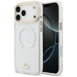 Case Lacoste IML Shockproof Gold Logo MagSafe for iPhone 18 Pro Max / 17 Pro Max transparent