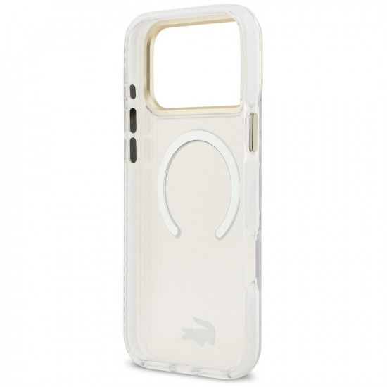 Case Lacoste IML Shockproof Gold Logo MagSafe for iPhone 18 Pro Max / 17 Pro Max transparent