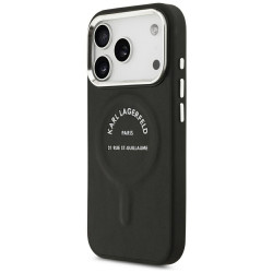 Case Karl Lagerfeld Embossed Open Ring RSG Logo MagSafe for iPhone 18 Pro Max / 17 Pro Max black