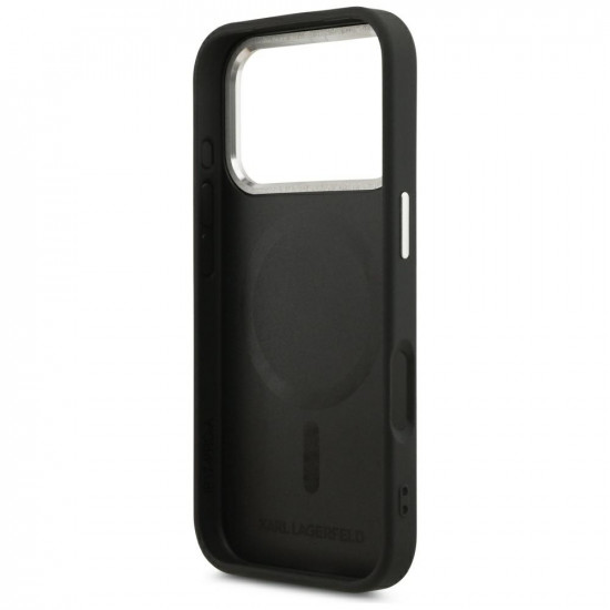 Case Karl Lagerfeld Embossed Open Ring RSG Logo MagSafe for iPhone 18 Pro Max / 17 Pro Max black