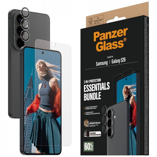 **PanzerGlass Hoops 2in1 Ultra-Wide Fit Glass + Lens Protection Set for Samsung Galaxy S26**