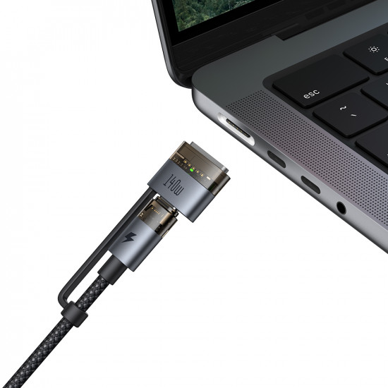 Mcdodo 2in1 Data Cable (CA 8860) Type C to USB C + MagSafe 3, 240W, LED Indicator, 2m Black