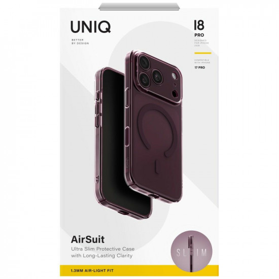 Case UNIQ Airsuit for iPhone 18 Pro / 17 Pro Magclick Charging burgundy
