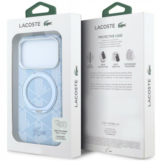 Case Lacoste Blend with Ring Stand MagSafe for iPhone 18 Pro / 17 Pro blue Case Lacoste Blend with Ring Stand MagSafe for iPhone 18 Pro / 17 Pro blue