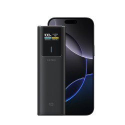 Cuktech Power Bank PB100P (CKPB100PGLBL) with Type C Cable, Display, USB C, USB, 150W, 10000mAh, Fast Self Charge Black