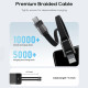 Cuktech Power Bank LPB200NL (CKB200NLGLGY) with Built in Type C and Lightning Cable, Display, 40W, 20000mAh Grey