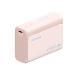 Cuktech Power Bank PB100 (CUK0PB100DPK) with Type C Cable, USB C, USB, 30W, 10000mAh, Indicator Light, Mini Size Pink