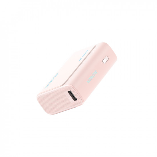 Cuktech Power Bank PB100 (CUK0PB100DPK) with Type C Cable, USB C, USB, 30W, 10000mAh, Indicator Light, Mini Size Pink