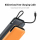 Cuktech Power Bank LPB200N (CUKP200NGLLG) with Built in Cable, USB, Type C, Lightning, LED Display, 20000mAh, 45W White