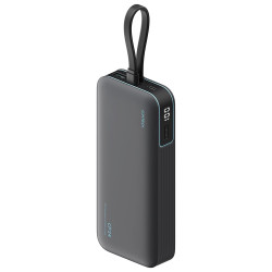Cuktech Power Bank LPB200N (CUKL200NMXGR) with Built in USB C Cable, USB, Type C, LED Display, 20000mAh, 40W Grey
