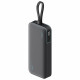 Cuktech Power Bank LPB200N (CUKL200NMXGR) with Built in USB C Cable, USB, Type C, LED Display, 20000mAh, 40W Grey