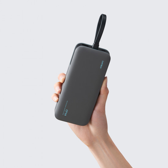 Cuktech Power Bank LPB200N (CUKL200NMXGR) with Built in USB C Cable, USB, Type C, LED Display, 20000mAh, 40W Grey