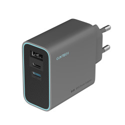 Cuktech Wall Charger AD653C EU (CUKAD653EUGR) 2x USB C, 1x USB A, Fast Charging, 65W, GaN Technology Grey