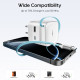 Cuktech Wall Charger AD653W (CUKA653WEUWT) with Retractable USB C Cable, USB C, USB, 67W, GaN Technology, 0.7m White