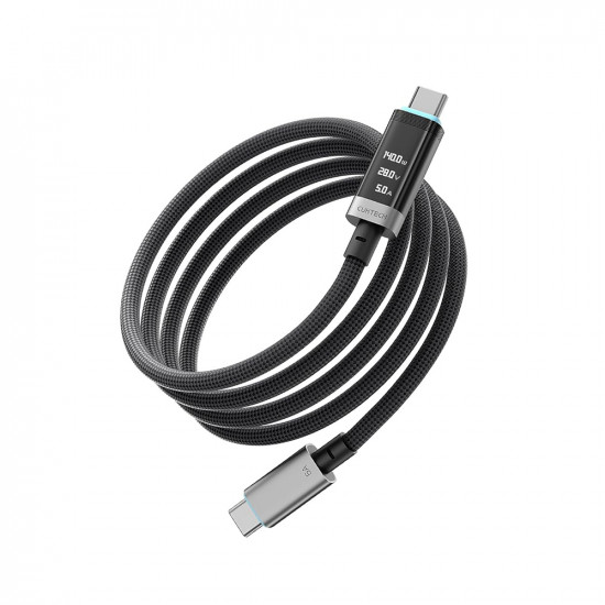Cuktech Data Cable CTC620P (CCTC620POSBK) USB C to USB C, Digital Display, 240W, 6A, 480Mbps, E Marker Chip, 2m Black