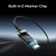 Cuktech Data Cable CTC620P (CCTC620POSBK) USB C to USB C, Digital Display, 240W, 6A, 480Mbps, E Marker Chip, 2m Black