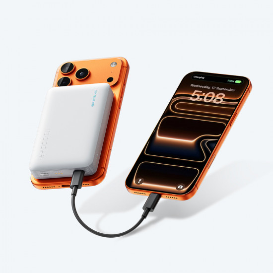 Cuktech Magnetic Wireless Power Bank WPB100N (CKWPB100NGLGR) with 2in1 Stand, Type C Input 20W, 10000mAh, Dual NTC White