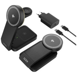 Foldable wireless charger 3-in-1 SODI W79 Qi2 black
