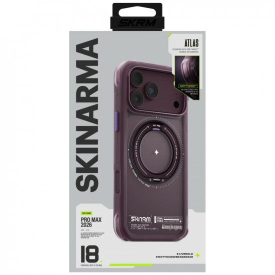 Case Skinarma Atlas MagSafe + Rotating Kick Stand for iPhone 18 Pro Max / 17 Pro Max burgundy Case Skinarma Atlas MagSafe + Rotating Kick Stand for iPhone 18 Pro Max / 17 Pro Max burgundy