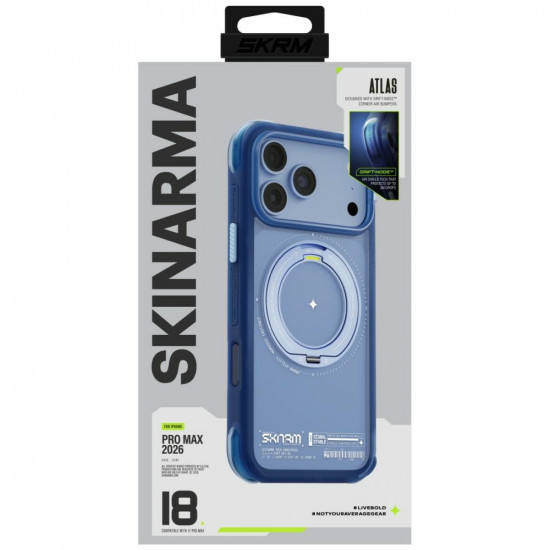 Case Skinarma Atlas MagSafe + Rotating Kick Stand for iPhone 18 Pro Max / 17 Pro Max blue