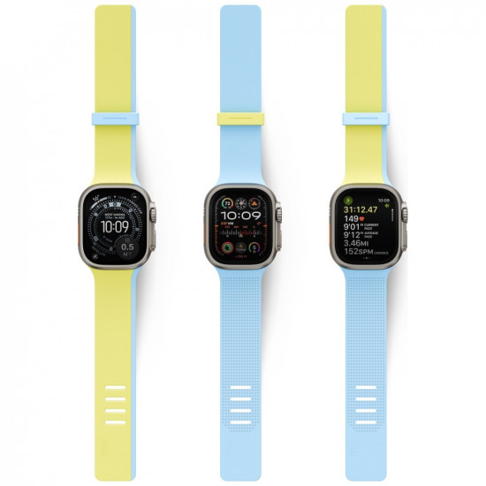 Strap UNIQ Revix IV Reversible Magnetic for Apple Watch Series 44/45/46/49mm lime green and blue